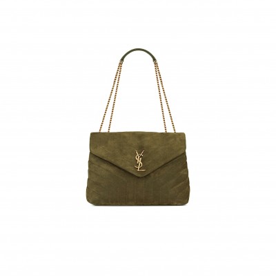 YSL LOULOU MEDIUM IN QUILTED SUEDE 5749461U8673206 (32*22*12cm)